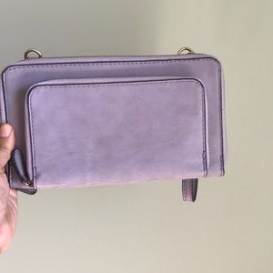 Lavender clutch bag